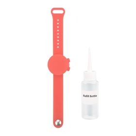 Outdooor Silicone Wristband Hand Sanitizer Disinfectant Bracelet (Option: Red Orange)